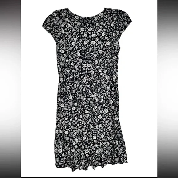 J Crew Mercantile Blue White Floral Ruffle Hem Mini Dress Women's Size 2 - Picture 6 of 6